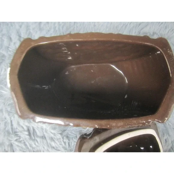 Vintage Brown Ceramic Sandwich Cookie Jar Cookies Japan Kitchen Retro Decor